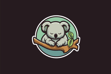 Koala bear logo design vector. Logotype for t-shirt