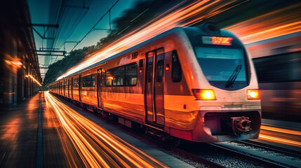 Fototapeta na wymiar train in motion blur