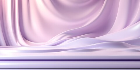 A beautiful abstract modern light lilac backdrop for a product presentation with a smooth floor and trailing smoke