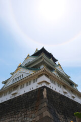 historical Osaka Castle in Osaka, Japan.