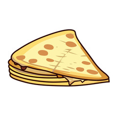 quesadilla mexican food cartoon style vector illustration , chavindeca ,gringa mexican , mexicana , mexicano alimento vector image