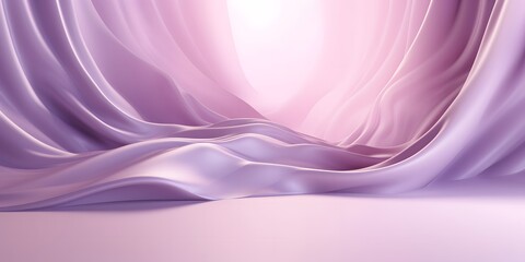 A beautiful abstract modern light lilac backdrop for a product presentation with a smooth floor and trailing smoke