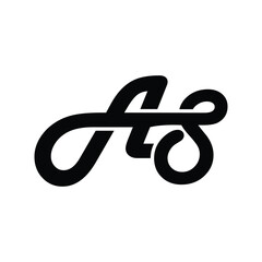 AS letter background vector design,AS logo design.