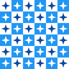Blue 4 point star. 4 point star pattern. 4 point star pattern background. 4 point star background. Seamless pattern. for backdrop, decoration, Gift wrapping