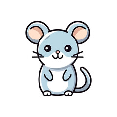 Obraz na płótnie Canvas Cheeky Companion: Vibrant 2D Illustration of a Charming Rat