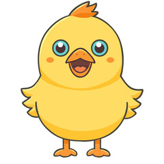 cute chick cartoon, Vector illustration.