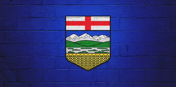 Flag of Alberta painted on a wall