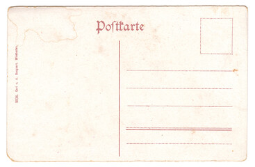 Back of an unused vintage postcard, Germany, circa 1910 - 615106982