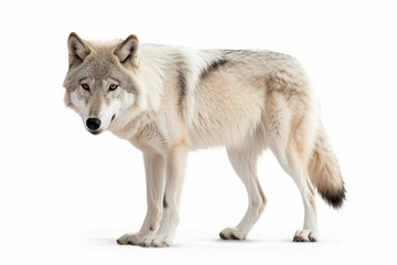Fototapeta premium Generative AI. a wolf white background