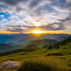 Obraz premium mountain landscape view photography by ai generated