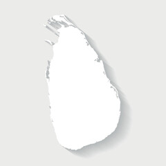 Simple white map of Sri Lanka, vector