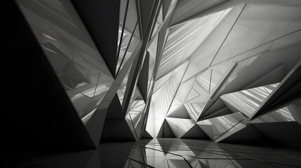 Abstract background with glass. The triangular shapes and geometric shapes create an interesting visual display that is sure to draw the eye.