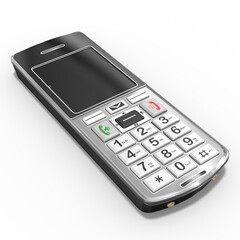 3d modernes Festnetztelefon, Mobiltelefon mit Tasten und display, transparent freigestellt - 615108333