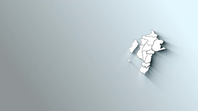 Modern White Map of Ecuador with Provinces