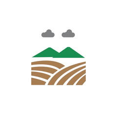 logo agriculture mountain template design