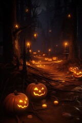 halloween pumpkins with candles