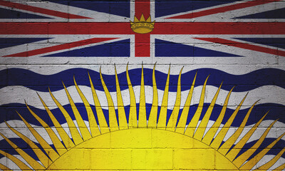Flag of British Columbia painted on a wall