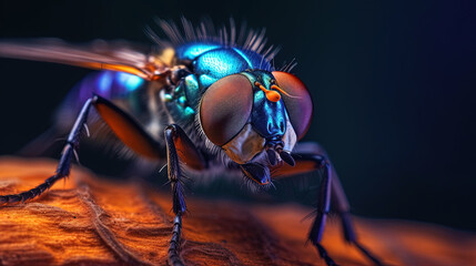 Exotic fly insect in the forest