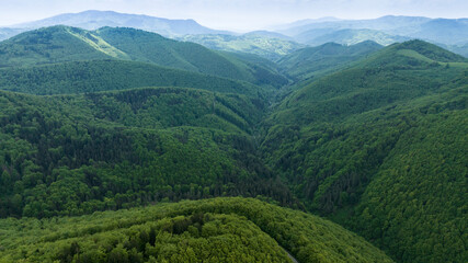 Zliechovska valley, Strazovske vrchy, Slovakia, aerial view