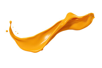 Orange paint splash . Ai art. Cutout on transparent