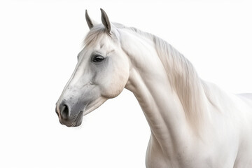 Fototapeta na wymiar Generative AI. a white background horse
