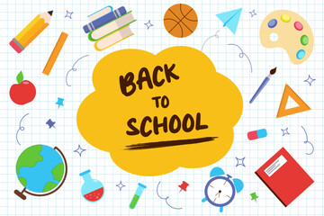 Back to school concept banner and background