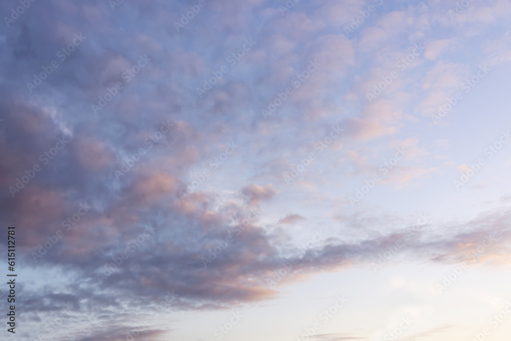 Wall mural beautiful sky with clouds at sunset, sky remplacement, nature background