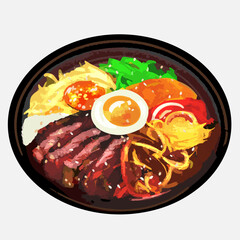 Bibimbap, Korean, Korean food, Korean Mixed Rice,
Rice, Vegetables, Beef, Egg, Gochujang,
Healthy, Korean Cuisine, Traditional, Kimchi,
Banchan, Cuisine