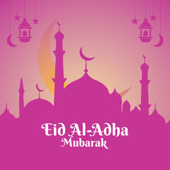 eid al-adha mubarak greeting card vector