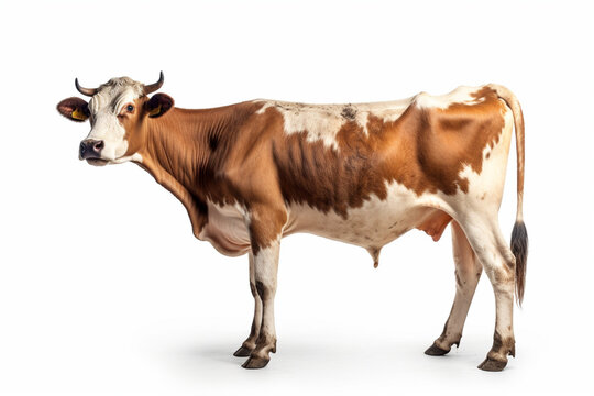 a white background cow