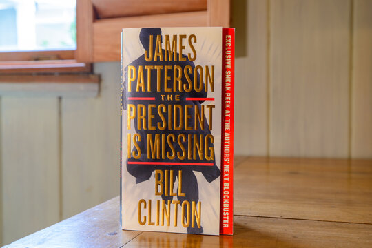 Front Cover of "The President is Missing," a Novel by Former President Bill Clinton and James Patterson on June 19, 2023 in New Orleans, Louisiana, USA