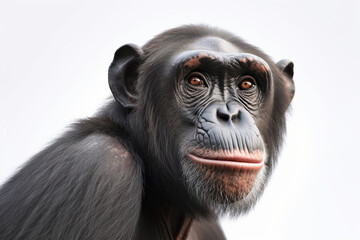 Generative AI.
a white background chimpanzee