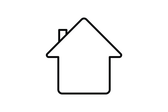 minimal home icon. Icon related to homepage, building. Line icon style design. Simple vector design editable