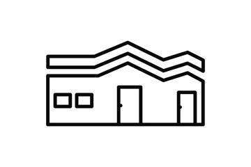 Mediterranean style house icon. Icon related to real estate, hotel, building. Line icon style design. Simple vector design editable