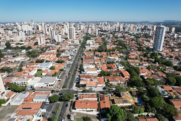 Piracicaba city, Brazil, panorama aerial view june 2023