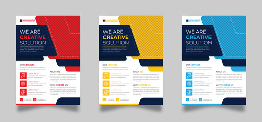 corporate business flyer template. marketing, a business plan, advertising, publicity, and a cover page. fresh flyer set for digital marketing. Abstract business flyer, vector template design, 