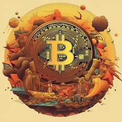 background with clock and arrows Bitcoin Illustrations: Unlock Your Creative Potential with Adobe Stock