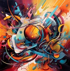 abstract music background with notes