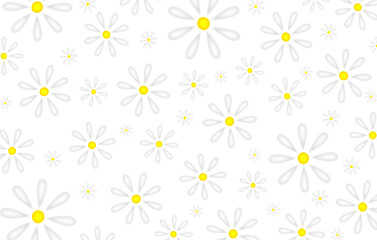 beautiful illustration of daisies on a white background	