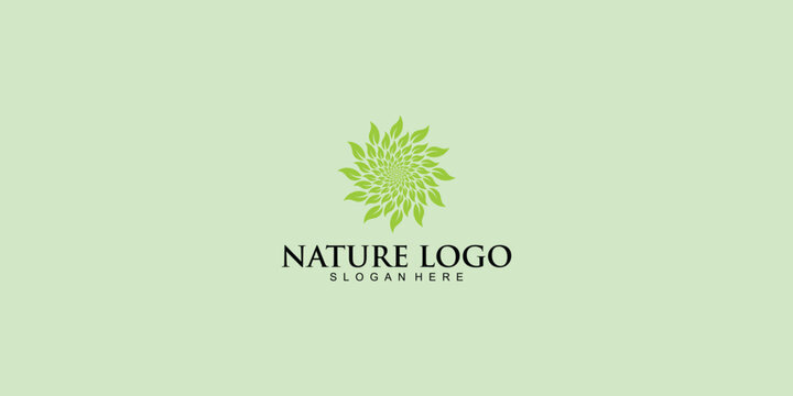 Simple nature logo design| flower logo design with unique concept premium vector