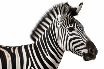 Fototapeta na wymiar Generative AI. a zebra on a white background