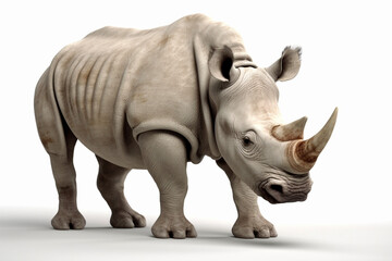 Generative AI.
a white background rhino
