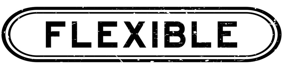 Grunge black flexible word rubber seal stamp on white background