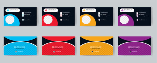 Fototapeta na wymiar Modern creative corporate Business card design template, Clean professional business card template, visiting card, business card template.