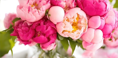 Obraz premium Flowers peonies close-up on a light background.