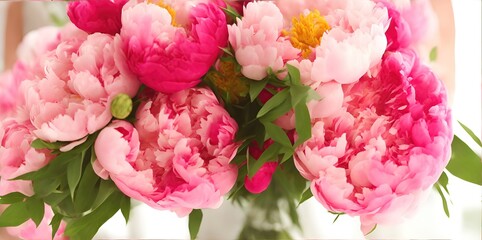 Flowers peonies close-up on a light background.
