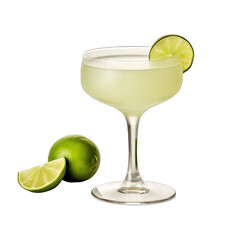  a daiquiri, margarita cocktail garnished with lime