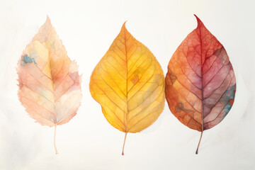Autumn leaves isolated watercolour. Created using generative AI tools
