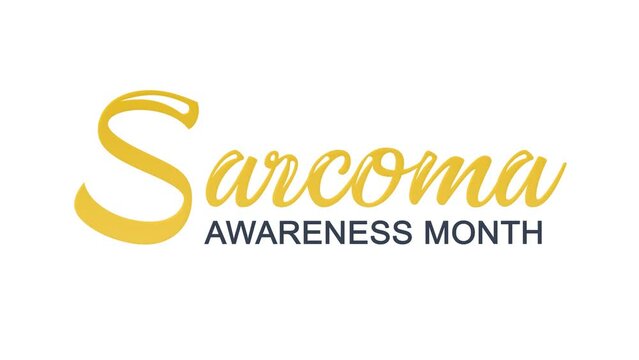 Sarcoma Awareness Month Handwritten Animated Text on Green Screen. Great for Awareness Celebrations, lettering with alpha or transparent background, for banner, social media feed wallpaper stories