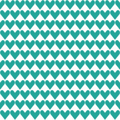 Green heart pattern. Heart vector pattern. Heart pattern.  Seamless geometric pattern for clothing, wrapping paper, backdrop, background, gift card, decorating.